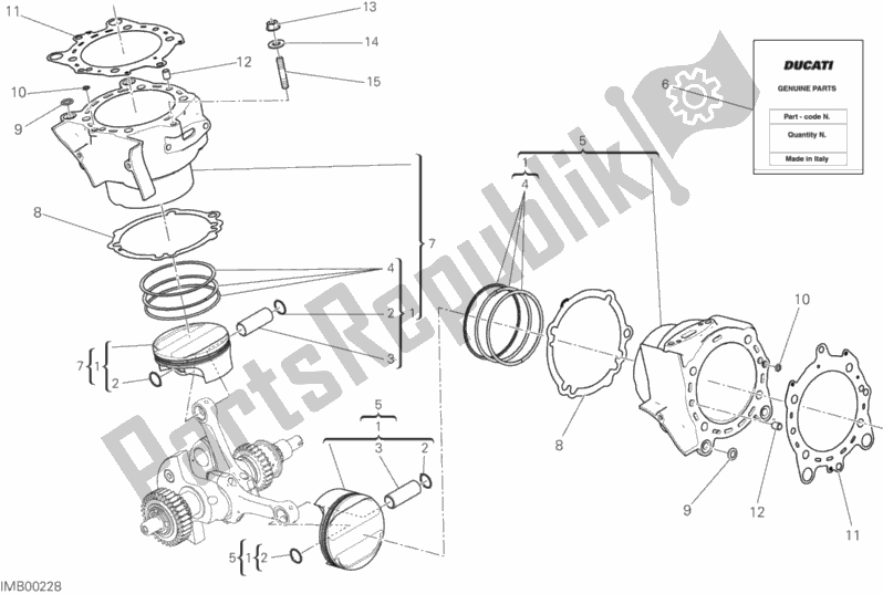 All parts for the Cylinders - Pistons of the Ducati Diavel Xdiavel S Thailand 1260 2018